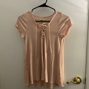 HOLLISTER FLOWY PINK TOP SIZE S